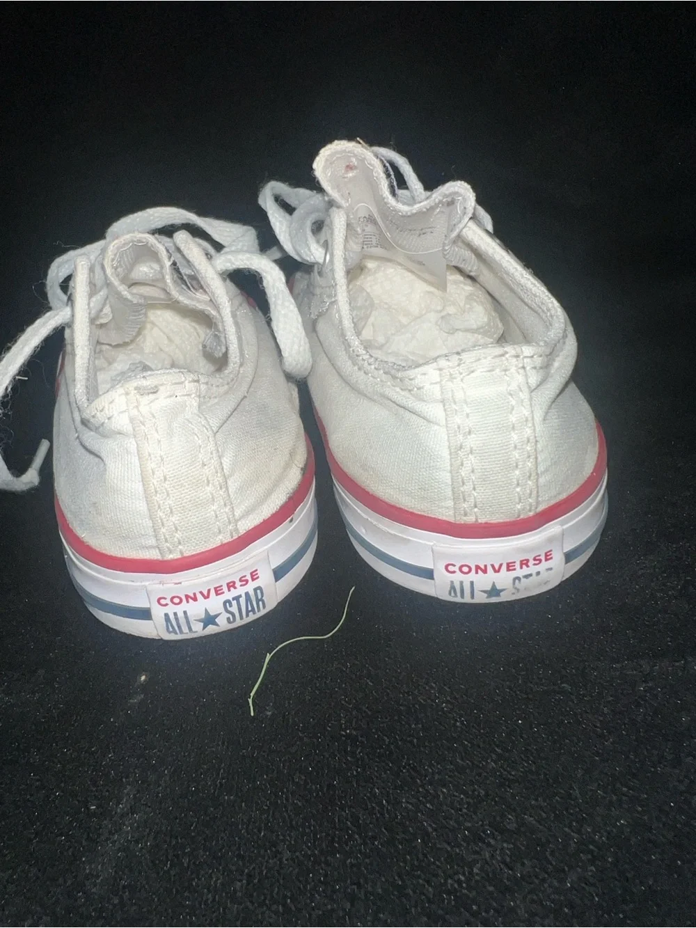 Converse Kids (size 9) White Chucks Red Trim